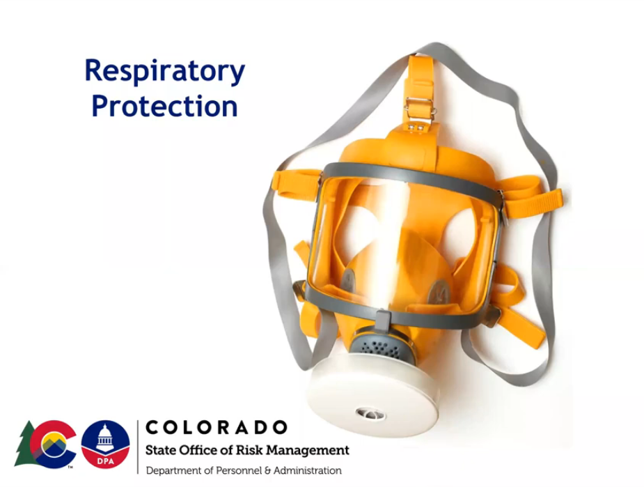 Respiratory Protection text next to yellow respirator